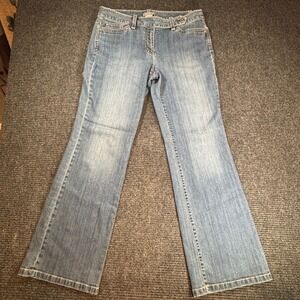 Ann‎ Taylor Curvy Fit Bootcut Jeans Womens 12 Medium Wash Lower On Waist Denim